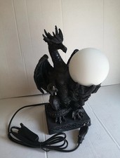 Fantasy Drachen Tischlampe 30 cm Drache Lampe mit Glaskugel 220V 6007