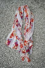 ✪ Großes Tommy Hilfiger Tuch Stola Pareo weiß türkis koralle Boyfriend Boho Beac