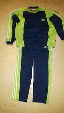 "Adidas-Trainingsanzug"  Blau/Neon, Gr.4/M