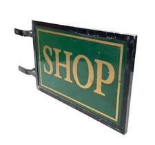 Antike Werbung - Vintage geborgenes Ladenschild Wandmontage auf Halterung um 1980