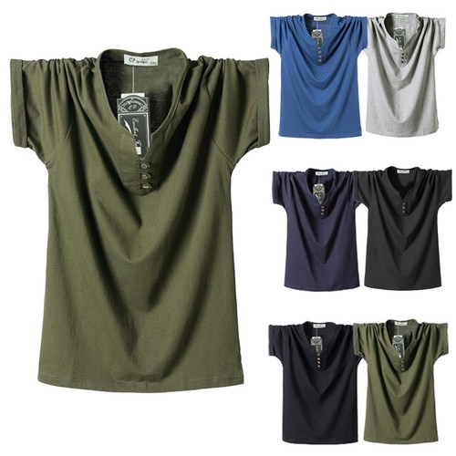 Herren henley shirt - t-shirt, mit