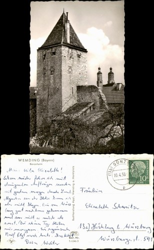 Ansichtskarte wemding partie - wemding,