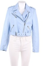 ZARA TRF Kunstlederjacke Lederjacke Faux Leather Biker Stil M powder blue