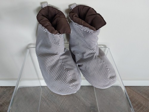 Weiche bettschuhe braun weiß - weiche,
