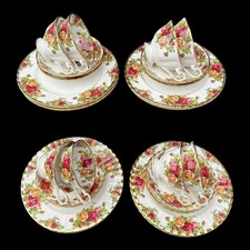 *ROYAL ALBERT* OLD COUNTRY ROSES 8 KOMPLETTE AVON TEETASSE UNTERTASSE BEILAGENTELLER TRIOS