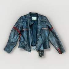 Lederjacke Dino Jeans Vintage 80er / 90er Rocker Gr.50 Schwarz Herren Biker Rar