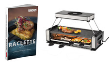 Unold 48985 Smokeless Raclette inkl. Rezeptbuch für bis zu 8 Personen Aluplatte