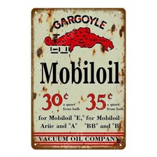 VINTAGE METALLSCHILD MOBILOIL