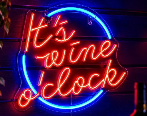 Led neon sign - sign, wine