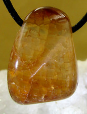 FEUERACHAT   FEUER-ACHAT Trommelstein  gebohrt  EDELSTEIN  ANHÄNGER  Nr.10