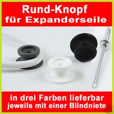 10x Rundknopf schwarz +10x Blindniet 6-8mm Expanderseil