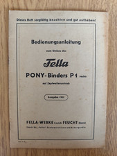 Fella Bedienungsanleitung Pony Binders P1 Umbau auf Zapfwelle K23
