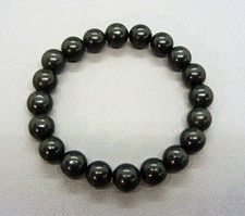 +Natur+SCHUNGIT (SHUNGIT) Edelstein-Armband Kugel-Armband-Elastisch Ø 10 mm -NEU