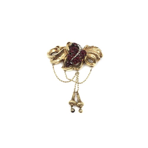 Antike biedermeier brosche 14k - antike,