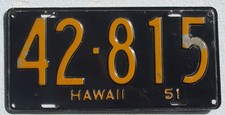 Hawaii 1951 original USA