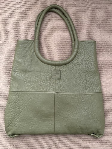 Shoppen tasche leder grün - leder,