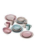 Galeria Home Geschirrset Kaffee-u.Tafelservice Naturlook 4 Farbe 16 Teilig Neu