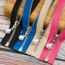 1PC 5 # Metall Reißverschluss Offenes Ende Kupfer Zähne Perle Schieber Näh