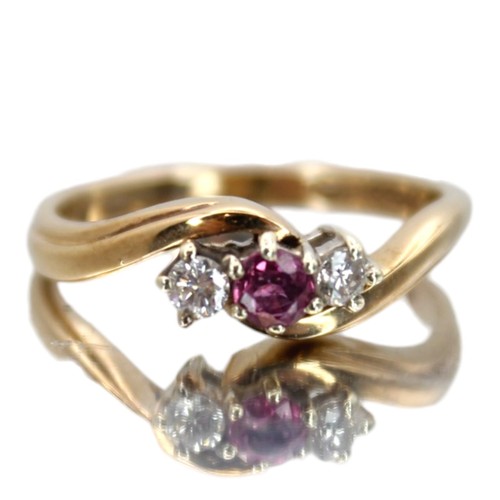 Gold rubin diamant ring gelb - rubin,