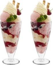 Eisbecher-2 er Set, Milkshakegläser, Dessertgläser je Glas 350 ml