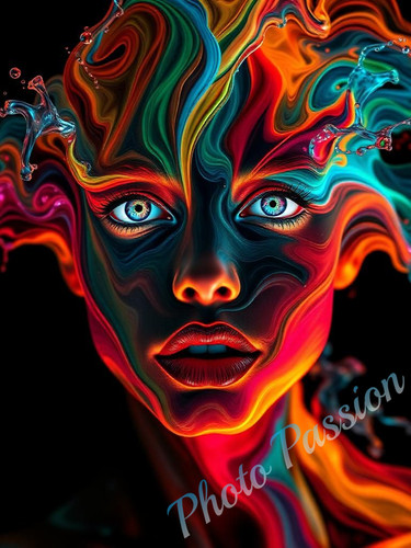 Foto portrait frau neon - frau,