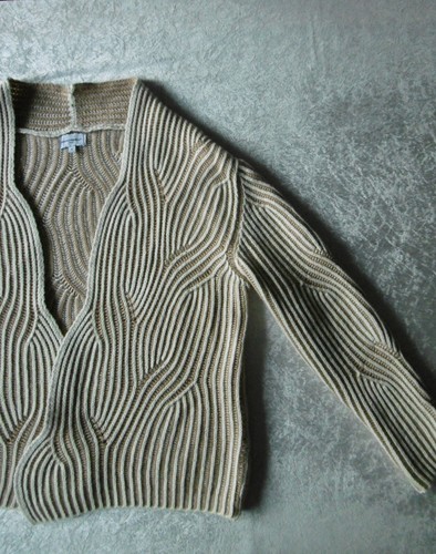 Strickjacke bianco blu - &,