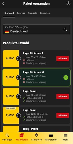 Dhl päckchen m - 2, kg