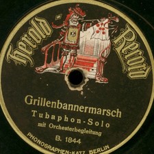 TUBAPHON-SOLO Grillenbannermarsch (Herold,seltenes Label)  Schellackplatte S9086