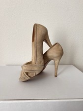 Zara Woman Pumps beige Wildleder Peeptoes Plateau High Heels Absatz 39 Leder