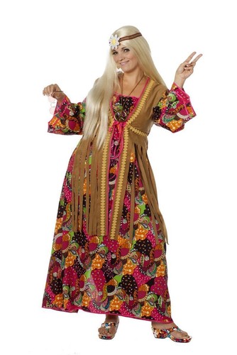 Flower power hippie kostüm - power,