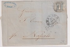 84738 alter Brief Thurn & Taxis 1 Groschen Michel  15 Stempel Hanau 1860