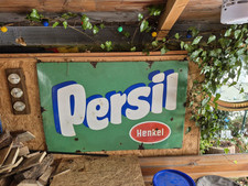 Großformat Persil EMAILSCHILD  mit  Aufhänger  117x 77 cm diverse Abplatzungen 
