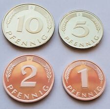 1 / 2 / 5 / 10 DM PFENNIG MÜNZEN - D-MARK - BRD - POLIERTE PLATTE - PP - PROOF