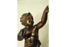 T19p) Alte Aufsatzfigur AMOR Bronze Kaminuhr Pendule um 19 JH Frankreich