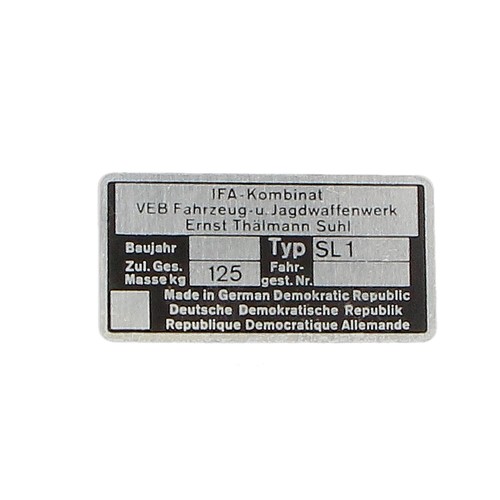 Typenschild blanko für simson - blanko,