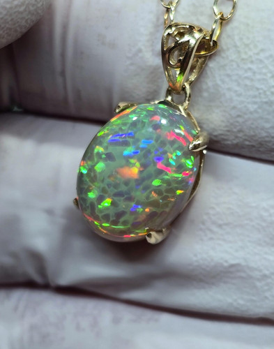 Oval multi feueropal halskette - oval,
