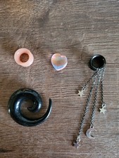 Tunnel, Plug 12mm, neu und gebraucht, 8 Stk. Silikon, Metall, Acryl, Schmuck ?