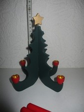 DDR Tischdekoration Holzarbeit Tannenbaum Kerzenhalter