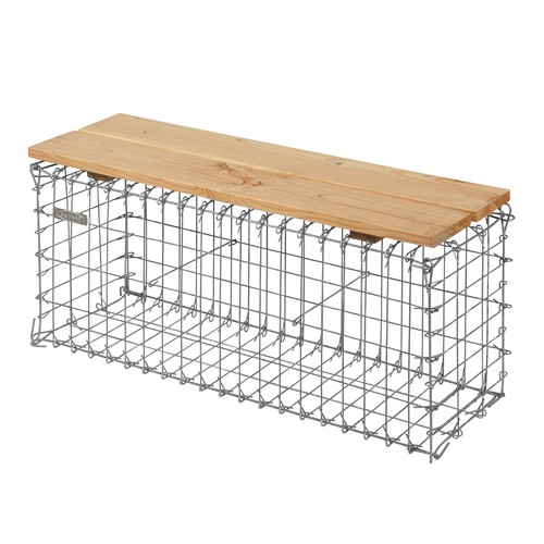 Gartenbank holz gabionenbank - gartenbank,