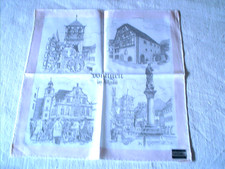 Stofftaschentuch von Lehner " Wangen im Allgäu" 30 x 30cm BW Rollrand unbenutzt