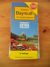 Stadtplan BAYREUTH+Umgebungskarte - Falk 8. Auflage, sehr alt