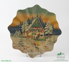 DDR Papp Weihnachtsteller Wichtel Rentier Nostalgie Weihnachten Erzgebirge