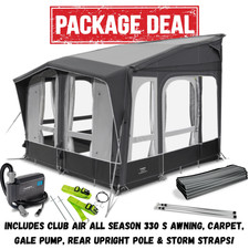 Dometic Club Air All Season 330 S aufblasbares Wohnwagen-Veranda-Vorzelt (Paketangebot)
