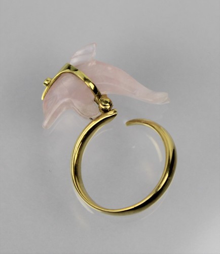 Goldring mit delfin aus - mit,