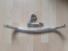 NITTO Vorbau 80 mm -30° silber + NITTO Bullhornlenker 400mm + Endkappen (Fixie)