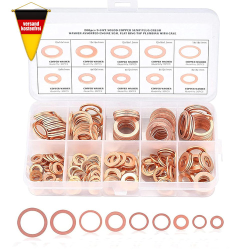 Kupferdichtringe set 200 - kupferdichtringe,