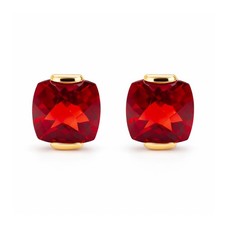 Granat Ohrstecker - Gelbgold