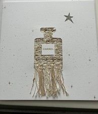 Chanel-Wunschskarte, Weihnachtskarte, kariert von Tweedstoff Sammlerstück