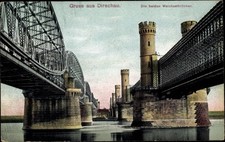 Ak Tczew Dirschau Pommern, Die beiden Weichselbrücken - 3732336