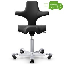 HAG Capisco 8106 | Leder Schwarz | Gestell Silber | EXPRESS